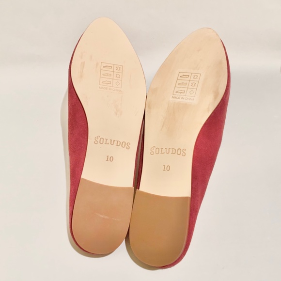 Soludos Palazzo Wine Red Suede Leather Tassel Mule Loafer Pointed Toe Flat Shoes - Picture 9 of 10